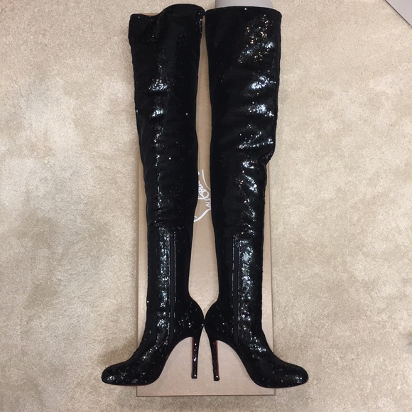 Christian Louboutin Louise thigh high sequin boots - Picture 2 of 5